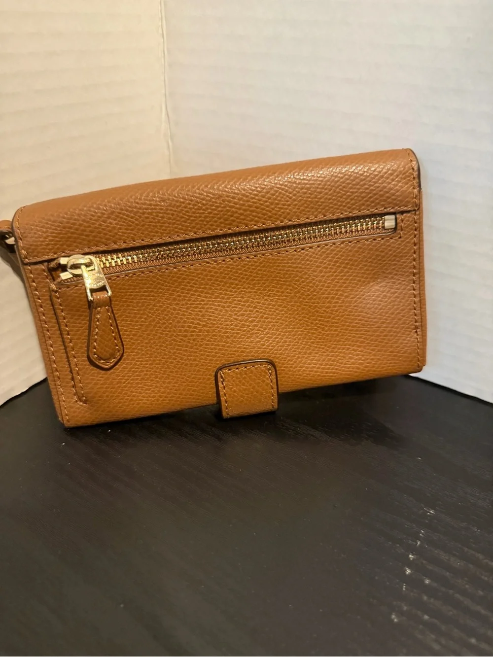 Coach Leather Wristlet Clutch Wallet - Tan